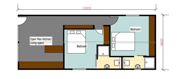 Lot: 10 - PREFABRICATED TWO-BEDROOM BUILDING -